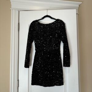 Sequin long sleeve mini dress